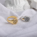 Aesthetic Rings For Women Vintage Stainless Steel Sun Face Punk Couple Ring Fashion Exaggeration Jewelry Gothic Accessories Gift daiiibabyyy