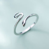 Lovely Snake Shape Open Adjustable Finger Ring for Women Simple Ring Fine Jewelry Girl Gift daiiibabyyy