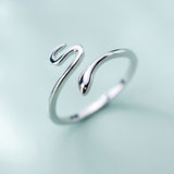 Lovely Snake Shape Open Adjustable Finger Ring for Women Simple Ring Fine Jewelry Girl Gift daiiibabyyy