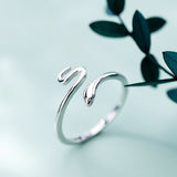 Lovely Snake Shape Open Adjustable Finger Ring for Women Simple Ring Fine Jewelry Girl Gift daiiibabyyy