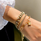 Punk 2021 Gold Color Charm Chain Bracelets For Women Pearl Coin Butterfly Alloy Bangle Bracelets Fashion Bohemian Jjeewelry Gift daiiibabyyy