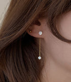 Simple Zircon Long Earrings Front And Back Delicate Korean Brincos 2021 Femme Jewelry Wholesale daiiibabyyy