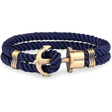 Men Anchor Bracelet  Made of Nylon in Navy Blue und Anchor Made of Brass daiiibabyyy