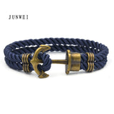 Men Anchor Bracelet  Made of Nylon in Navy Blue und Anchor Made of Brass daiiibabyyy