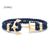 Men Anchor Bracelet  Made of Nylon in Navy Blue und Anchor Made of Brass daiiibabyyy