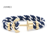 Men Anchor Bracelet  Made of Nylon in Navy Blue und Anchor Made of Brass daiiibabyyy