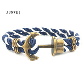 Men Anchor Bracelet  Made of Nylon in Navy Blue und Anchor Made of Brass daiiibabyyy