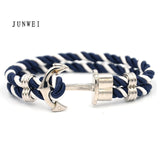 Men Anchor Bracelet  Made of Nylon in Navy Blue und Anchor Made of Brass daiiibabyyy