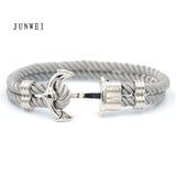 Men Anchor Bracelet  Made of Nylon in Navy Blue und Anchor Made of Brass daiiibabyyy