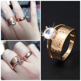 LUALA 585 Rose Gold Rings for Woman AAA Cubic Zirconia Engagement  Wedding Luxury Fashion Jewelry Ring Set No Fade daiiibabyyy