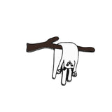 Funny White Cats Enamel Pin Branch Leaf Banana Cat Animals Brooch Women Men Lapel Pins Denim Jeans Badge Cartoon Jewelry Gifts daiiibabyyy