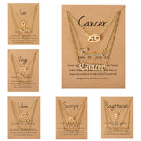 3Pcs/Set Cardboard Star Zodiac Sign Pendant 12 Constellation Charm Gold Necklace Aries Cancer Leo Scorpio Necklace Jewelry Gifts daiiibabyyy