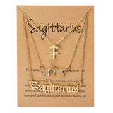 3Pcs/Set Cardboard Star Zodiac Sign Pendant 12 Constellation Charm Gold Necklace Aries Cancer Leo Scorpio Necklace Jewelry Gifts daiiibabyyy