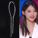 Bling Bling Rhinestone Hairbands for Women Long Tassel Bow Bands Korean Designer Headband Wedding Hair Band Accessories Gifts daiiibabyyy