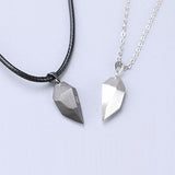 1Pair Magnetic Couple Heart Shape Necklace Gothic Punk Style For Men Jewelry Wedding Lovers Couples Valentine's Day gift Gifts daiiibabyyy