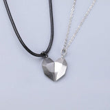 1Pair Magnetic Couple Heart Shape Necklace Gothic Punk Style For Men Jewelry Wedding Lovers Couples Valentine's Day gift Gifts daiiibabyyy