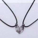 1Pair Magnetic Couple Heart Shape Necklace Gothic Punk Style For Men Jewelry Wedding Lovers Couples Valentine's Day gift Gifts daiiibabyyy