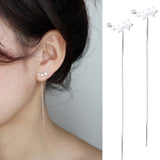 2021 Fashion Minimalist Long Earring Silver Color Simple Tassel Chain Statement Earrings Women Korea Joker Ear Line Jewelry Gift daiiibabyyy