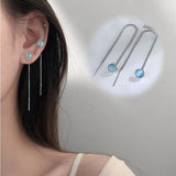 2021 Fashion Minimalist Long Earring Silver Color Simple Tassel Chain Statement Earrings Women Korea Joker Ear Line Jewelry Gift daiiibabyyy