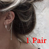 2021 Fashion Minimalist Long Earring Silver Color Simple Tassel Chain Statement Earrings Women Korea Joker Ear Line Jewelry Gift daiiibabyyy