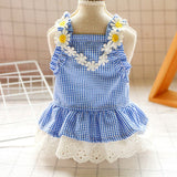 Daisy Lace Ruffle Dress Candy Color Dog Dress Cute Cat Skirt Sleeveless Dog Clothes for Small Dogs Birthday Party Pet Supplies daiiibabyyy
