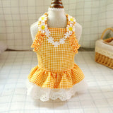 Daisy Lace Ruffle Dress Candy Color Dog Dress Cute Cat Skirt Sleeveless Dog Clothes for Small Dogs Birthday Party Pet Supplies daiiibabyyy