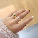 7PCS/SET Korea Fashion Mixed Minimalist Ring Set Geometric Round Metal Gold Silver Color Cuff Open Rings Jewelry For Women daiiibabyyy