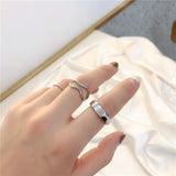 7PCS/SET Korea Fashion Mixed Minimalist Ring Set Geometric Round Metal Gold Silver Color Cuff Open Rings Jewelry For Women daiiibabyyy