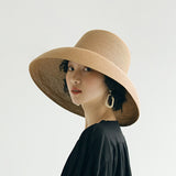 Luna&Dolphin Handmade Women Summer Sun Hat Big Eaves Beach Japanese Hepburn Style Holiday Fold Fisherman Cap Temperament Flat daiiibabyyy