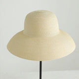 Luna&Dolphin Handmade Women Summer Sun Hat Big Eaves Beach Japanese Hepburn Style Holiday Fold Fisherman Cap Temperament Flat daiiibabyyy