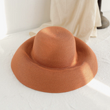 Luna&Dolphin Handmade Women Summer Sun Hat Big Eaves Beach Japanese Hepburn Style Holiday Fold Fisherman Cap Temperament Flat daiiibabyyy