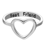 DoreenBeads Fashion Women Heart Finger Rings For Friends Unadjustable Circle Friendship Ring Ladies Girls Letters Birthday Gift daiiibabyyy