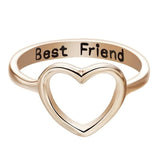 DoreenBeads Fashion Women Heart Finger Rings For Friends Unadjustable Circle Friendship Ring Ladies Girls Letters Birthday Gift daiiibabyyy