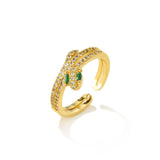 Fashion Gold Color Snake Ring For Women Girl Adjustable Exquisite Shiny Cubic Zirconia Finger Ring Wedding Jewelry Gift daiiibabyyy