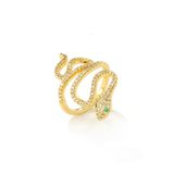 Fashion Gold Color Snake Ring For Women Girl Adjustable Exquisite Shiny Cubic Zirconia Finger Ring Wedding Jewelry Gift daiiibabyyy