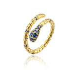 Fashion Gold Color Snake Ring For Women Girl Adjustable Exquisite Shiny Cubic Zirconia Finger Ring Wedding Jewelry Gift daiiibabyyy