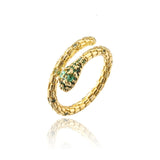 Fashion Gold Color Snake Ring For Women Girl Adjustable Exquisite Shiny Cubic Zirconia Finger Ring Wedding Jewelry Gift daiiibabyyy