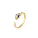 Fashion Gold Color Snake Ring For Women Girl Adjustable Exquisite Shiny Cubic Zirconia Finger Ring Wedding Jewelry Gift daiiibabyyy