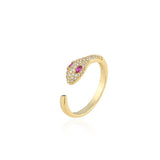 Fashion Gold Color Snake Ring For Women Girl Adjustable Exquisite Shiny Cubic Zirconia Finger Ring Wedding Jewelry Gift daiiibabyyy