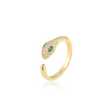 Fashion Gold Color Snake Ring For Women Girl Adjustable Exquisite Shiny Cubic Zirconia Finger Ring Wedding Jewelry Gift daiiibabyyy