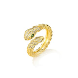 Fashion Gold Color Snake Ring For Women Girl Adjustable Exquisite Shiny Cubic Zirconia Finger Ring Wedding Jewelry Gift daiiibabyyy