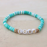 NeeFu WoFu DIY Digital Letter bracelets Boho Name Women Number Handmade Bracelets Custom Disc Beads Digital Pulseras African daiiibabyyy