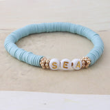 NeeFu WoFu DIY Digital Letter bracelets Boho Name Women Number Handmade Bracelets Custom Disc Beads Digital Pulseras African daiiibabyyy