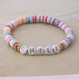 NeeFu WoFu DIY Digital Letter bracelets Boho Name Women Number Handmade Bracelets Custom Disc Beads Digital Pulseras African daiiibabyyy