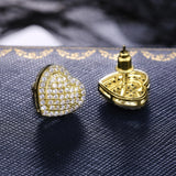 Huitan Classic Design Dazzling Heart Stud Earrings for Women High Quality Romantic Female Accessories Timeless Styling Jewelry daiiibabyyy