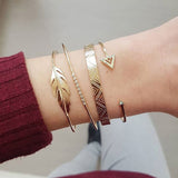 4PCS/Set Boho Geometric Tassel Chain Bracelet For Women MultiLayer Bangles Charm Party Wedding  Beach Jewelry Accessories Gifts daiiibabyyy