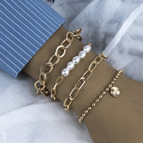 4PCS/Set Boho Geometric Tassel Chain Bracelet For Women MultiLayer Bangles Charm Party Wedding  Beach Jewelry Accessories Gifts daiiibabyyy