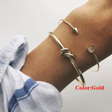 4PCS/Set Boho Geometric Tassel Chain Bracelet For Women MultiLayer Bangles Charm Party Wedding  Beach Jewelry Accessories Gifts daiiibabyyy