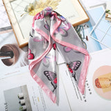 AWAYTR Square Silk scarf 60*60cm Headband hairbands Hair Hoop Accessories For Women Girl Lady Head Neck Satin Scarf Handkerchief daiiibabyyy