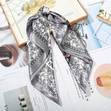 AWAYTR Square Silk scarf 60*60cm Headband hairbands Hair Hoop Accessories For Women Girl Lady Head Neck Satin Scarf Handkerchief daiiibabyyy